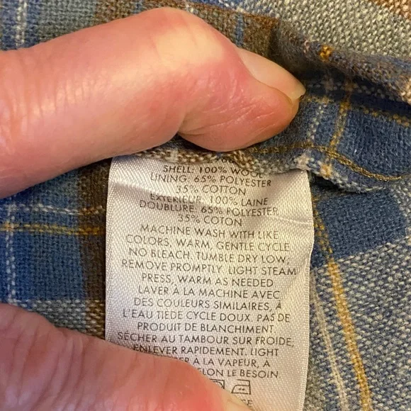 Pendleton Men Umatilla Virgin Wool Blue/Brown Stewart Muted Tartan Lodge Shirt L - Picture 9 of 11